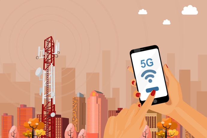 赤・オレンジのエリア:5G回線を利用できる