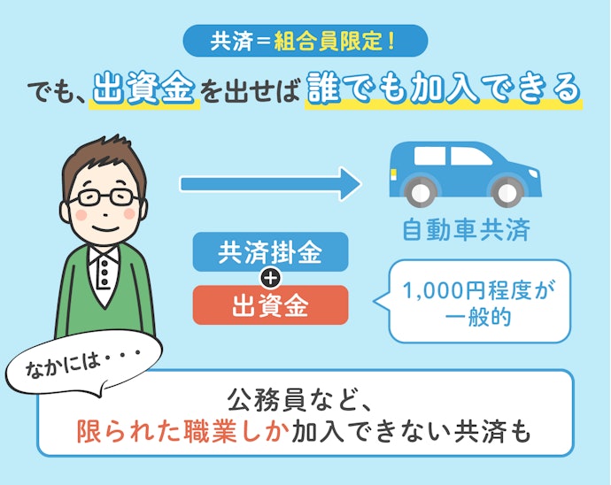 加入条件が違う!公務員しか加入できないものも