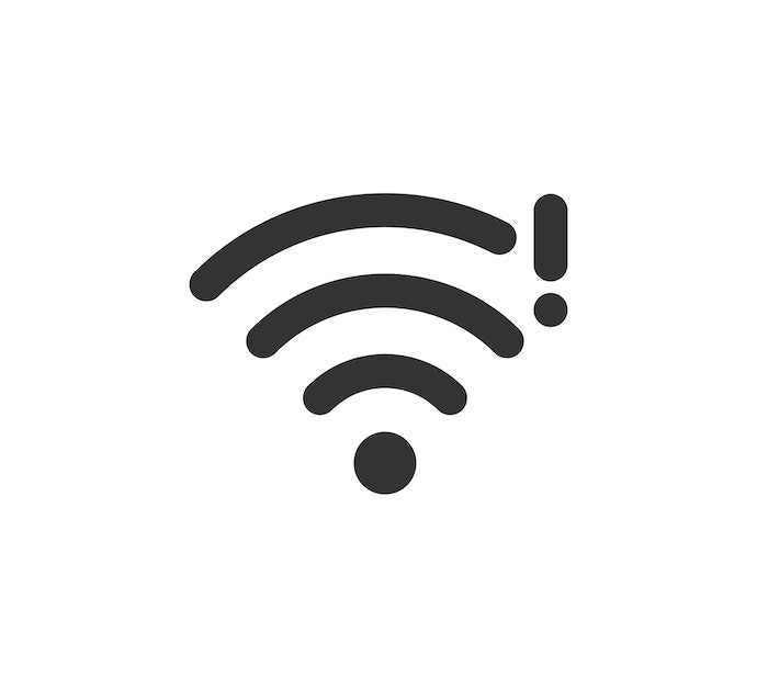 !マーク:電波が弱い、設定・認証の問題など