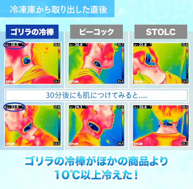 人気3商品で徹底比較!肌を冷やす力はゴリラの冷棒がダントツでした