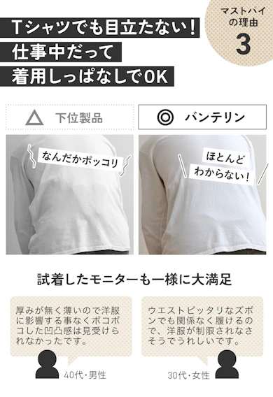 理由③:スーツの下にも着用できるスマート設計