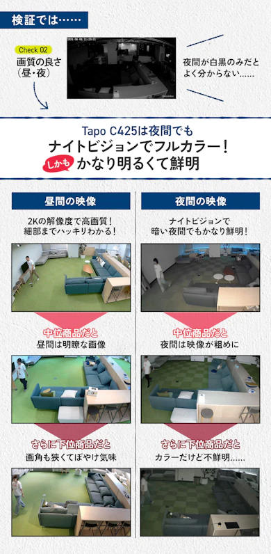 ポイント②:差が出る夜間映像もナイトビジョンでよく分かる
