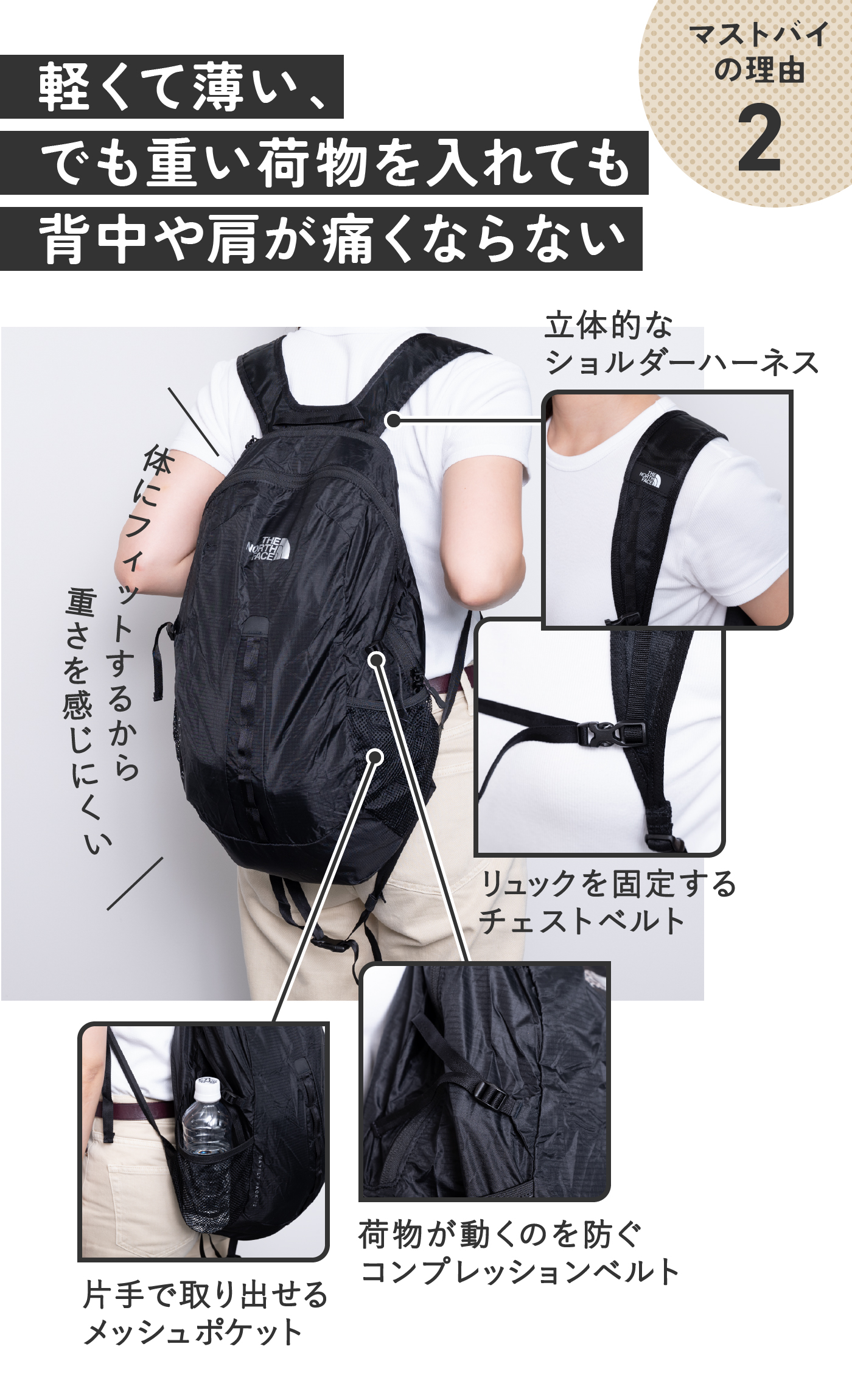 ノースフェイス　折りたたみ　バッグ 秋旅に+1で荷物問題を解決！「ノースフェイス」の折りたたみリュックが