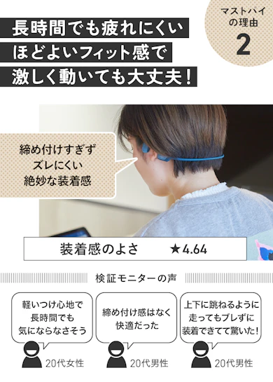 理由②:圧迫感が少ないのにズレない! 激しいスポーツでも使える!