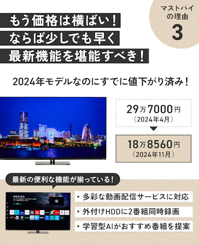 理由③:2024年モデルがすでに約半額!有機ELなのに10万円台