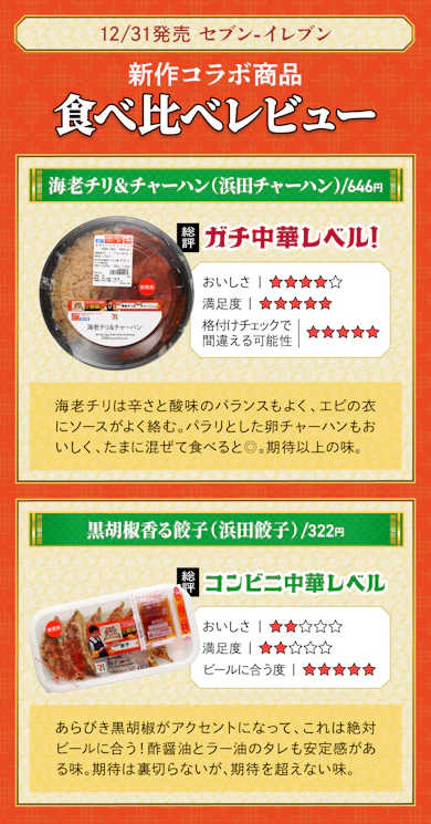 【12/31発売】浜田チャーハン&浜田餃子の評価はこちら!