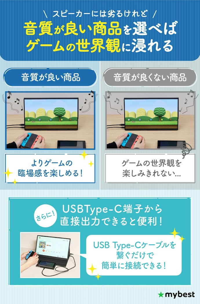 モバイルモニターにSwitchを接続して遊ぶなら、音質がいいものを選ぼう