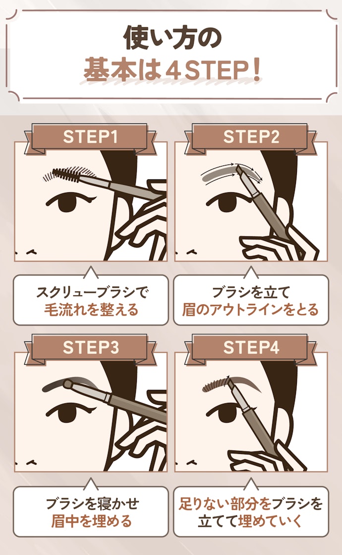 アイブロウブラシの使い方は?