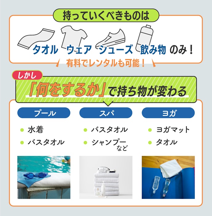 ジムに必要な持ち物は?