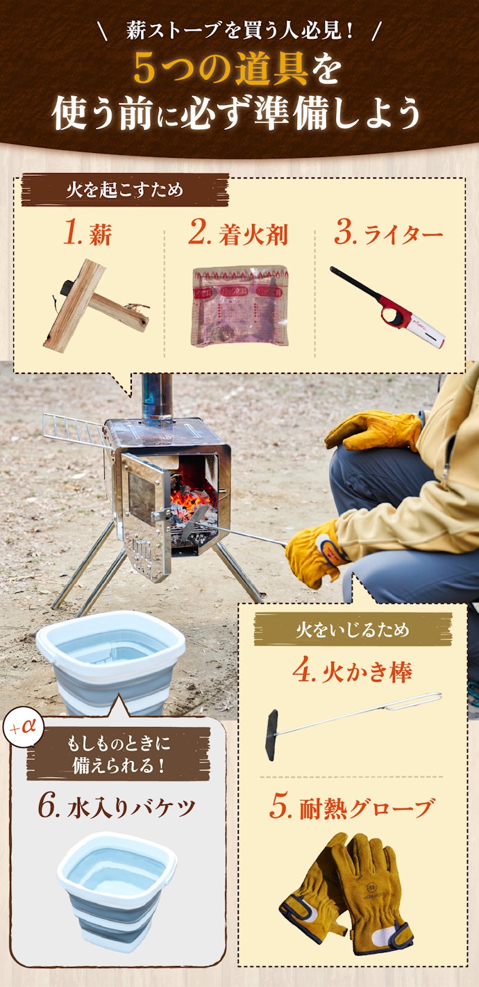 薪ストーブを使うときに必要なものは?