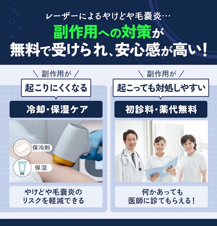 医療脱毛は自由診療。無料でアフターケアを受けられるクリニックがおすすめ