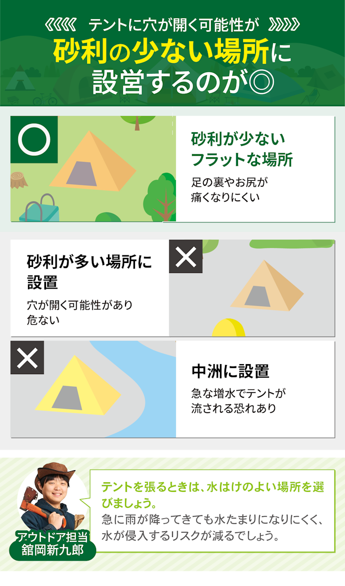 川辺で使うときの注意点は?
