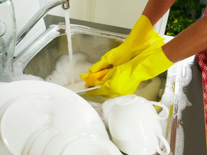 家庭用手袋が大活躍!患部を濡らさない方法とは?
