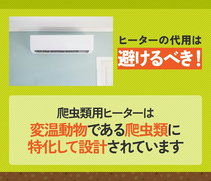 爬虫類用ヒーターは代用できる?