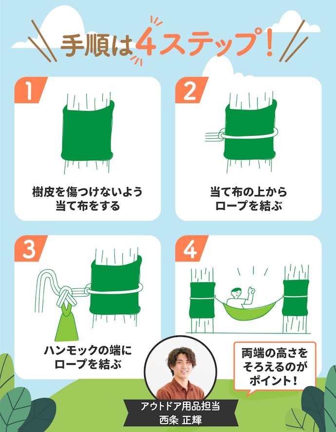 ハンモックの取り付け方は?