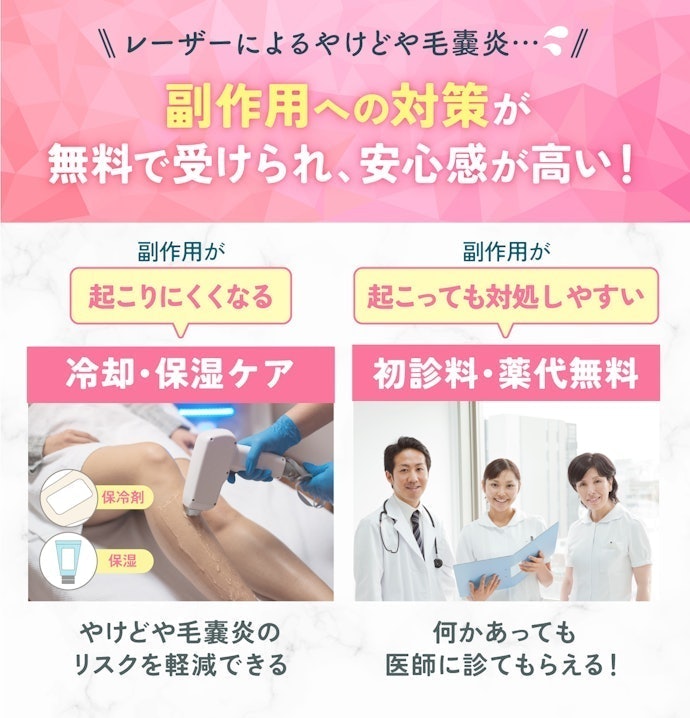 医療脱毛は自由診療なので全額自己負担。レーザーによる肌トラブルにすぐに対応してくれるかを確認しよう