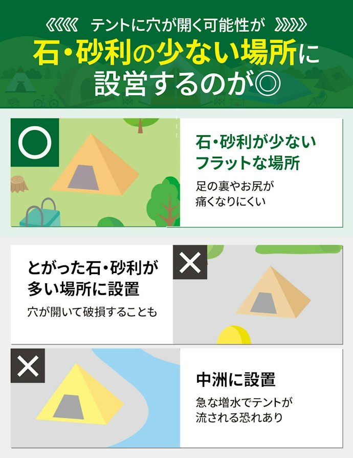 川辺で使うときの注意点は?