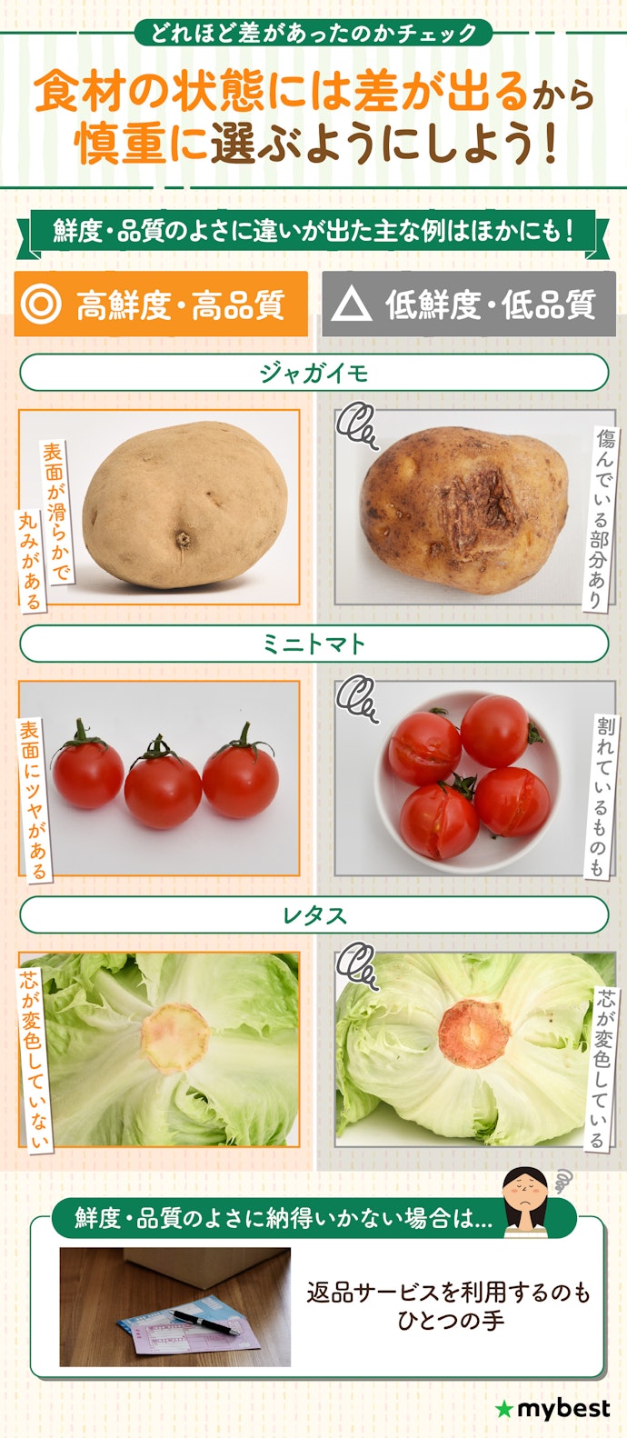 食材宅配の品質の差はどのくらいあったの?