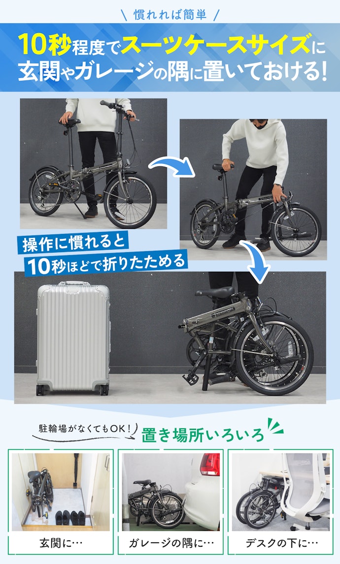 折りたたむ作業って大変?どのくらいコンパクトになるの?