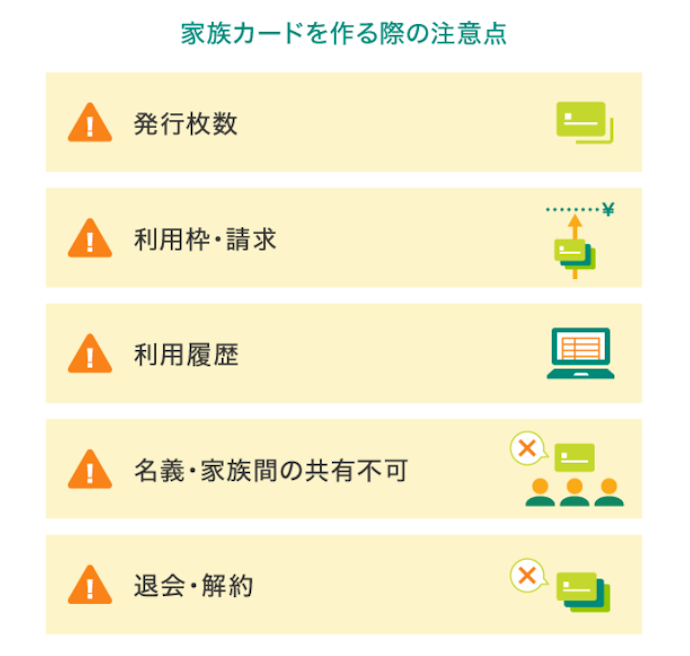 家族カードが向いていない人は?どんなデメリットがある?