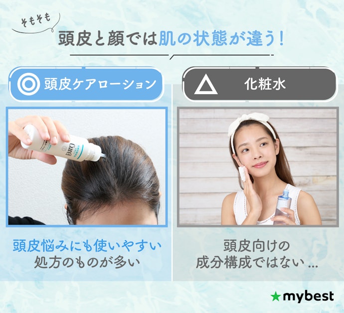 頭皮に顔用の化粧水を塗ってもいい?