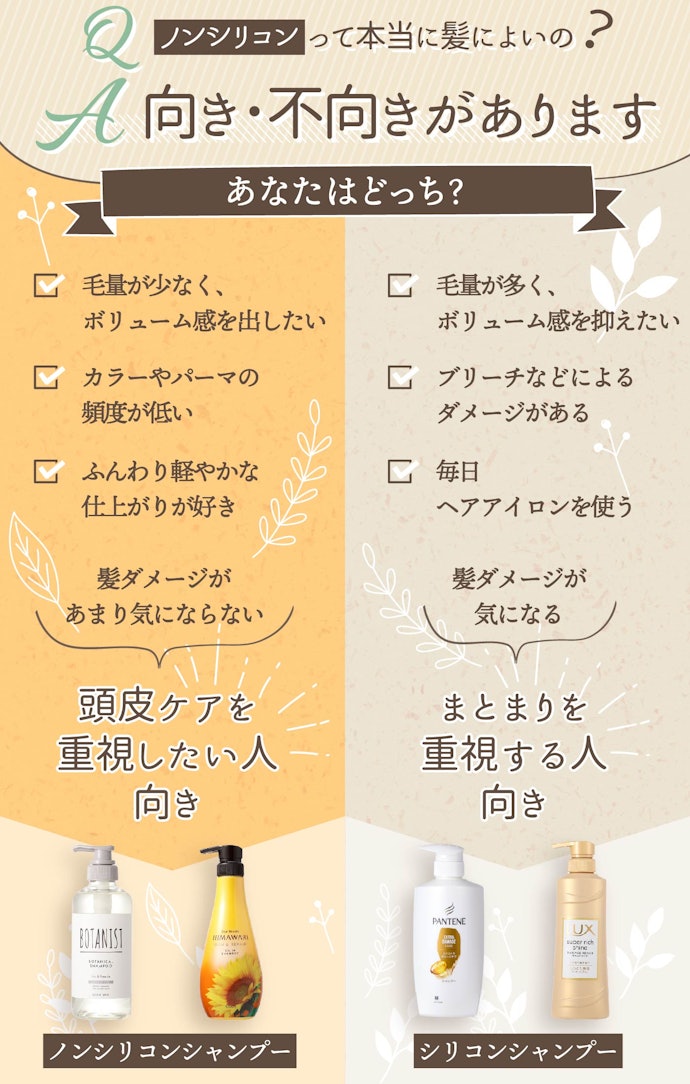 ノンシリコンシャンプーのメリットとは?どんな人に向いてるの?