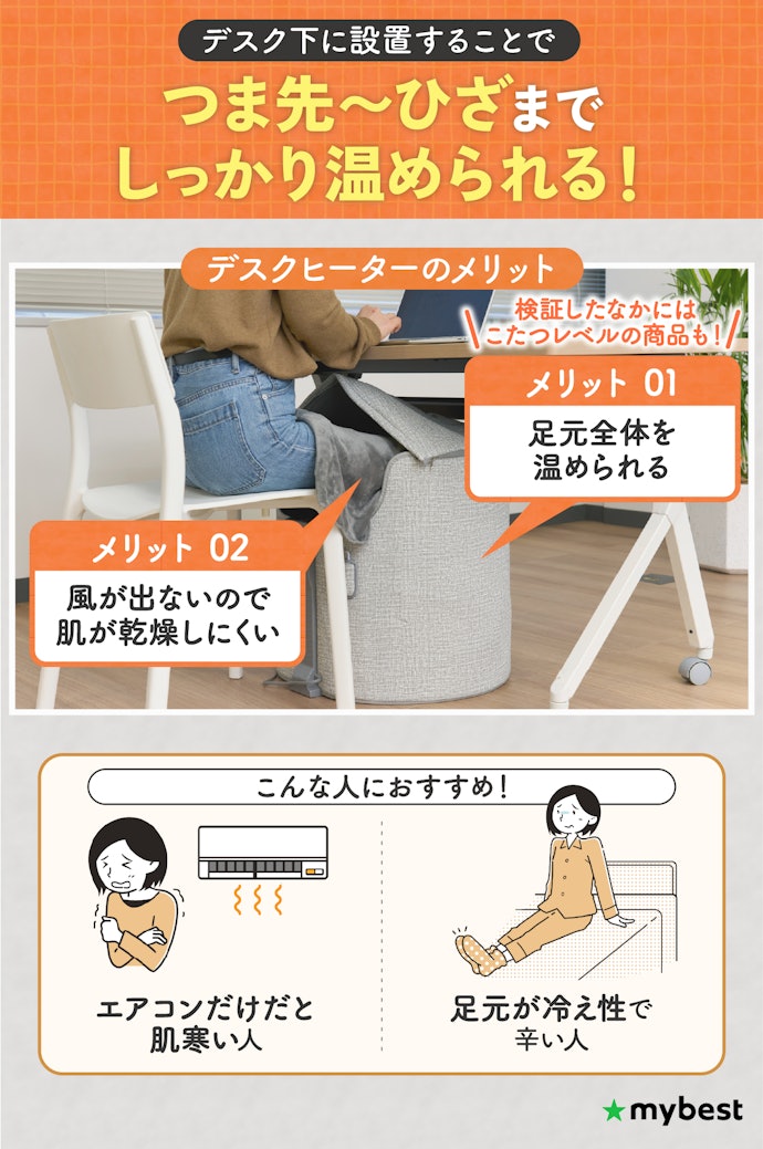 デスクヒーターとは?ちゃんと足元は温まる?