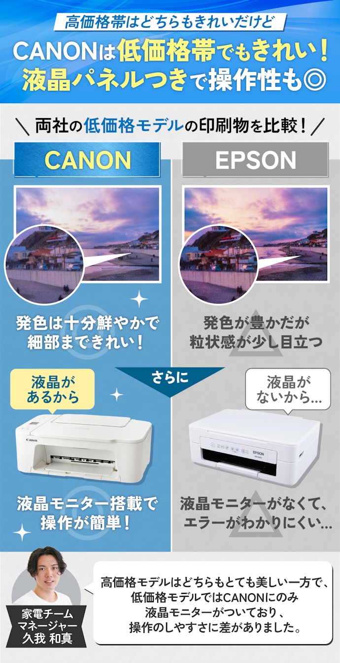 CANON(キヤノン)とEPSON(エプソン)のプリンターの違いは?