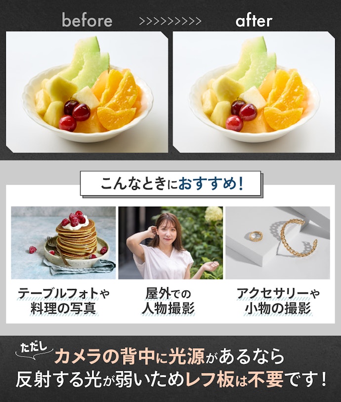 レフ板の効果とは?どんなときに使うとよい?