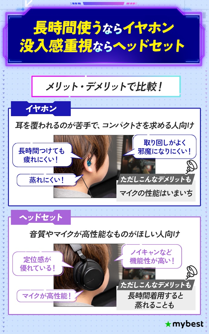 イヤホンとヘッドセットどっちがいいの?