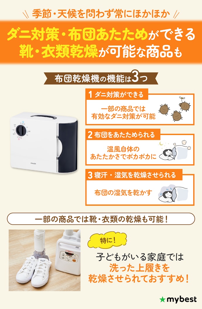布団乾燥機を使うメリットとは?ダニ対策に効果はあるの?