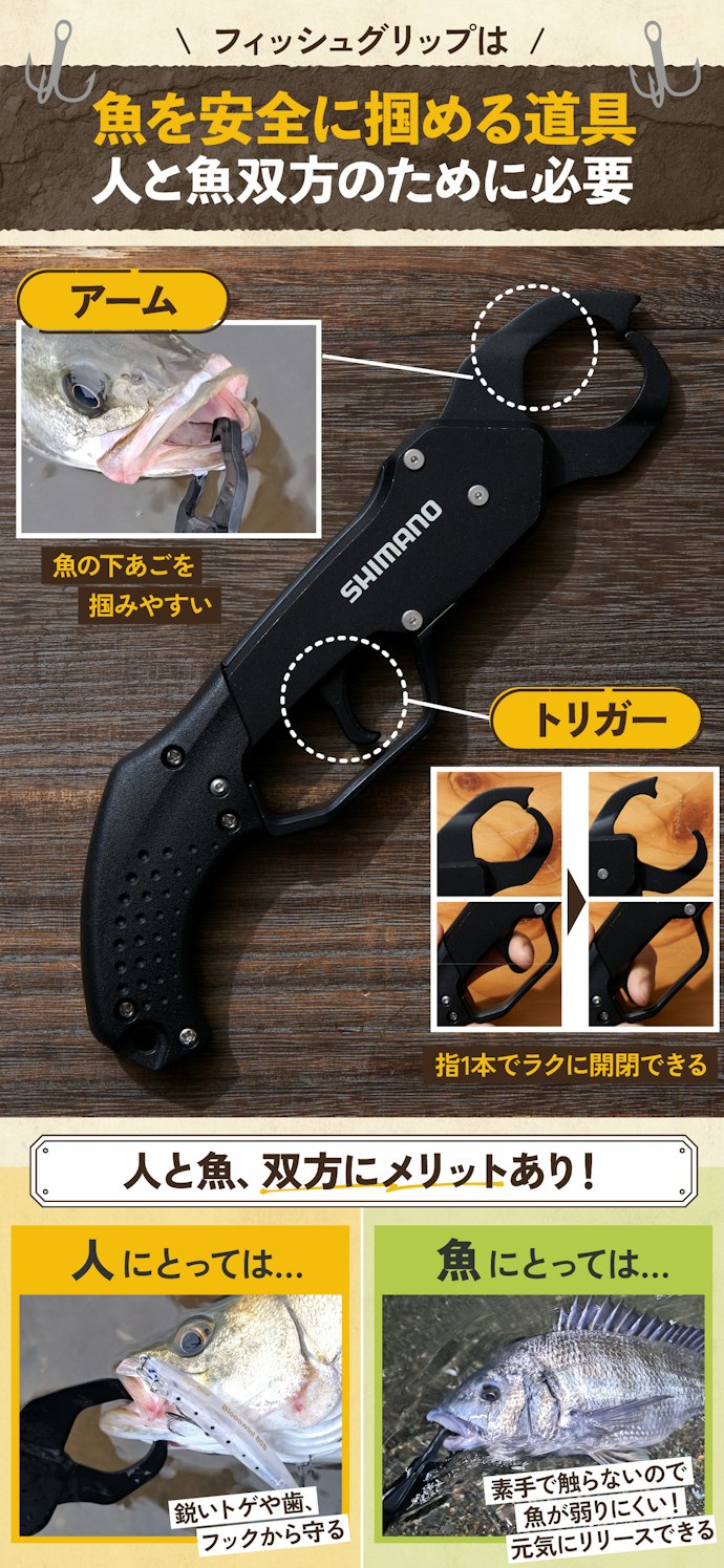 フィッシュグリップとは?なぜ必要?