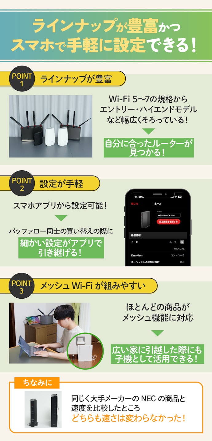 バッファローのWi-Fiルーターの魅力は?