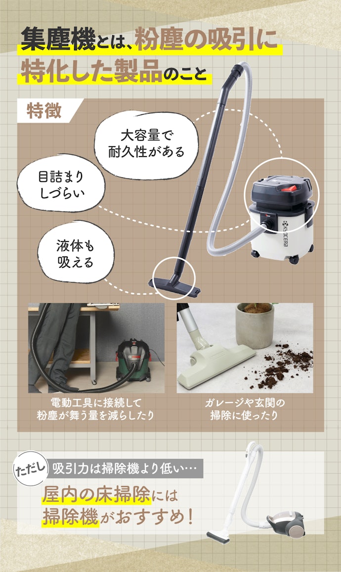 集塵機とは?掃除機との違いも解説