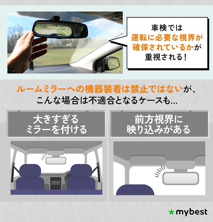ミラー型ドライブレコーダーを取りつけると車検に通らない?