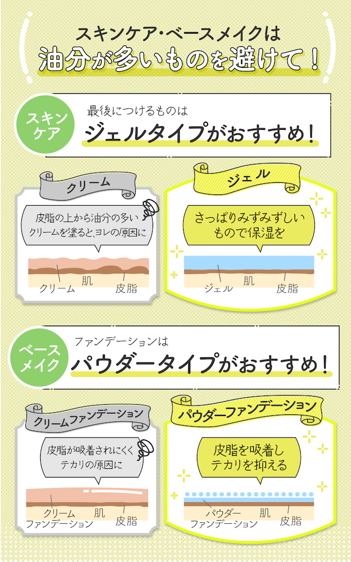 脂性肌で顔全体がテカる…どうすればテカリを防止しサラサラ感をキープできる?