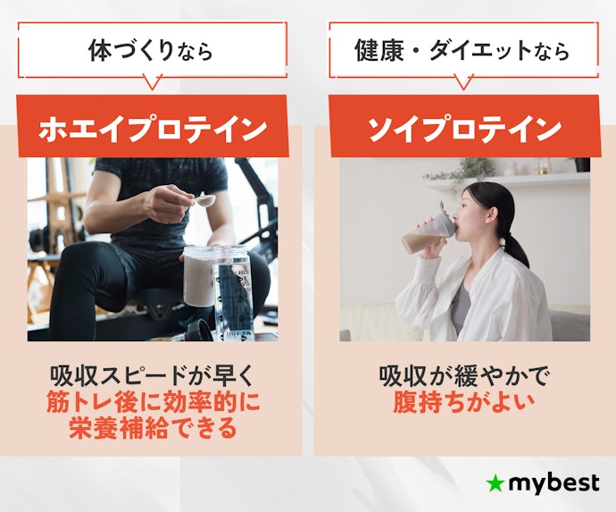 ホエイプロテインとソイプロテインの違いは?