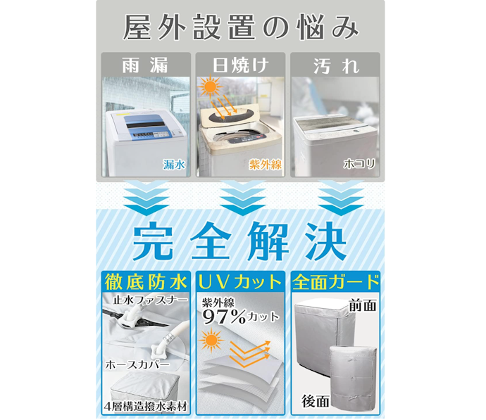 洗濯機を外置きするなら、洗濯機カバーは必要?