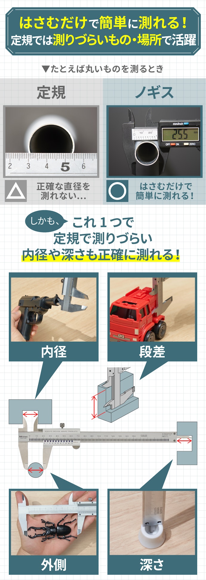 ノギスの魅力とは?どんなときに活躍する?