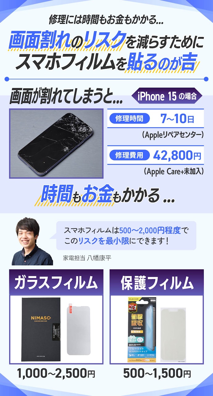 スマホにフィルムを貼ったほうが良い?