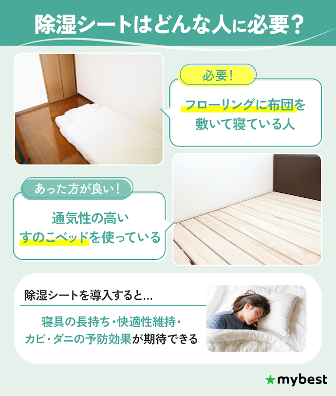 除湿シートはどんな場合に必要?すのことの使い分けは?