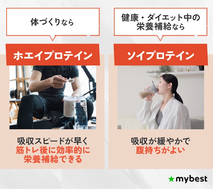 ホエイプロテインとソイプロテインの違いは?