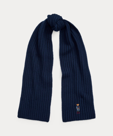 美品 ポロラルフローレン ポロベア マフラー チェック スキー