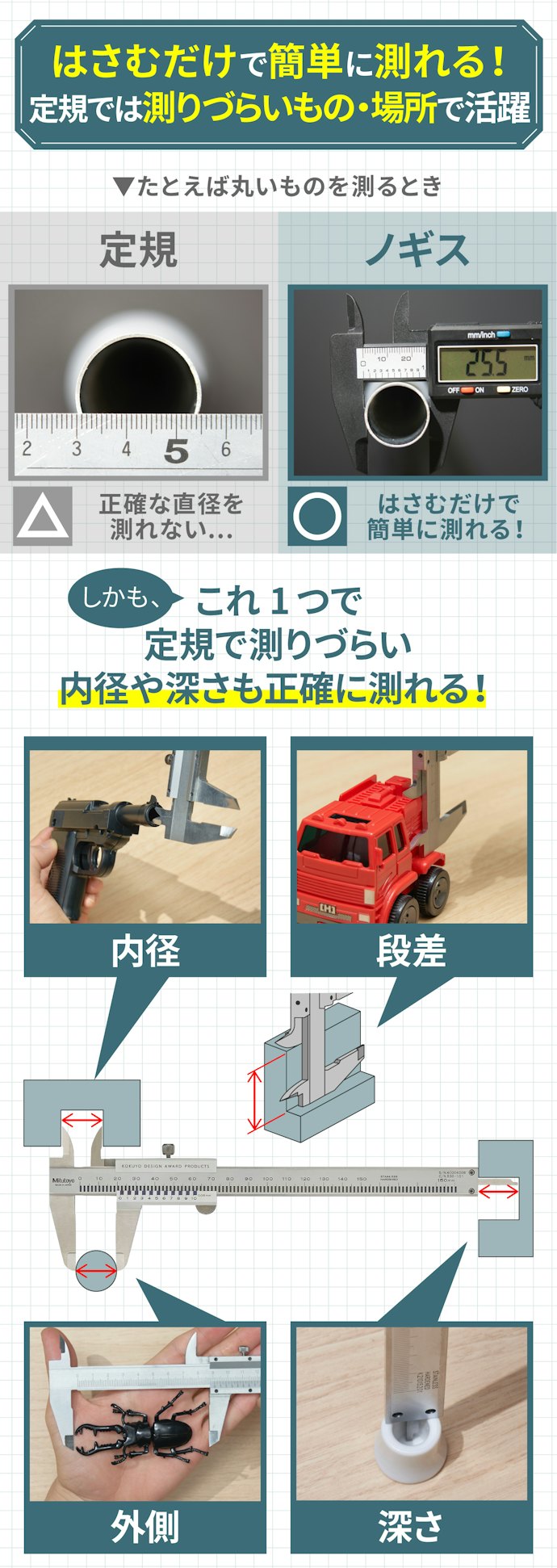 ノギスの魅力とは?どんなときに活躍する?