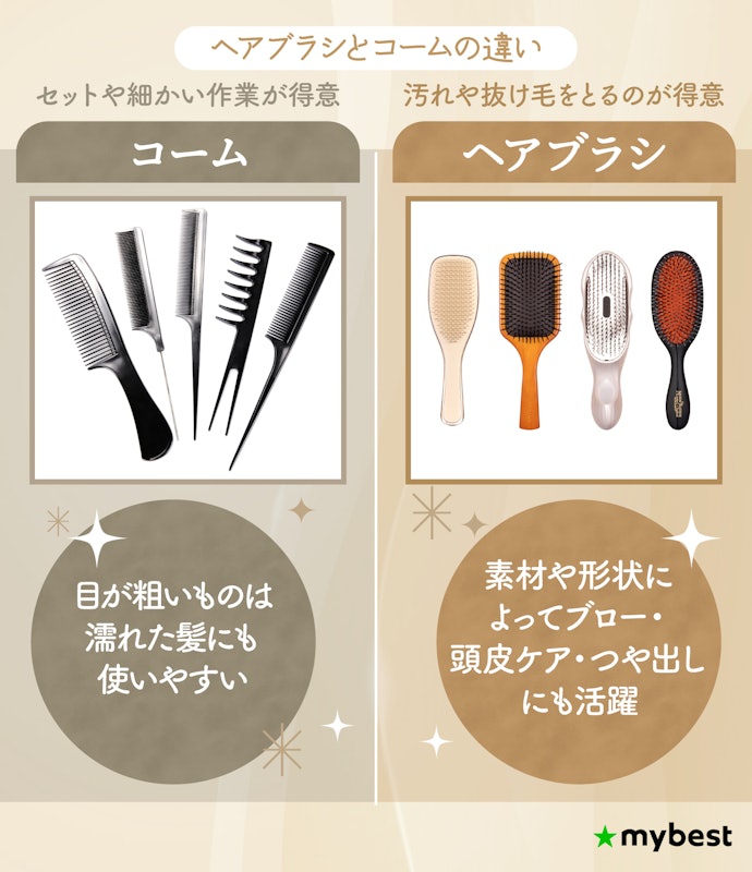 ヘアブラシとコームの違いとは?