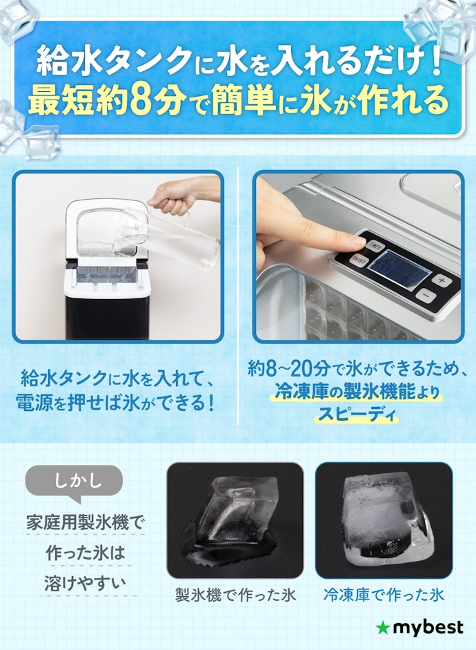 家庭用製氷機とは?氷ができるまでの時間はどのくらい?