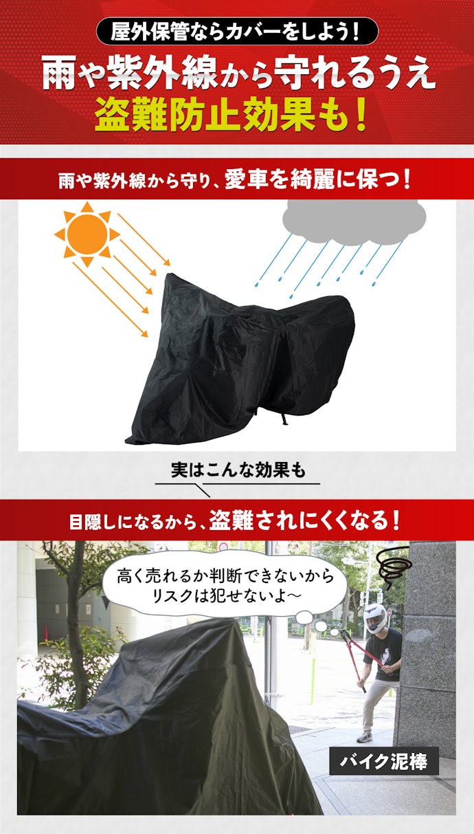 バイクカバーはしたほうがよい?バイクにカバーをかける意味は?