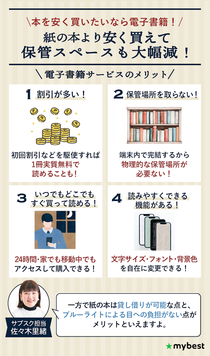 電子書籍サービスのメリットは?紙の本とどちらがよいの?