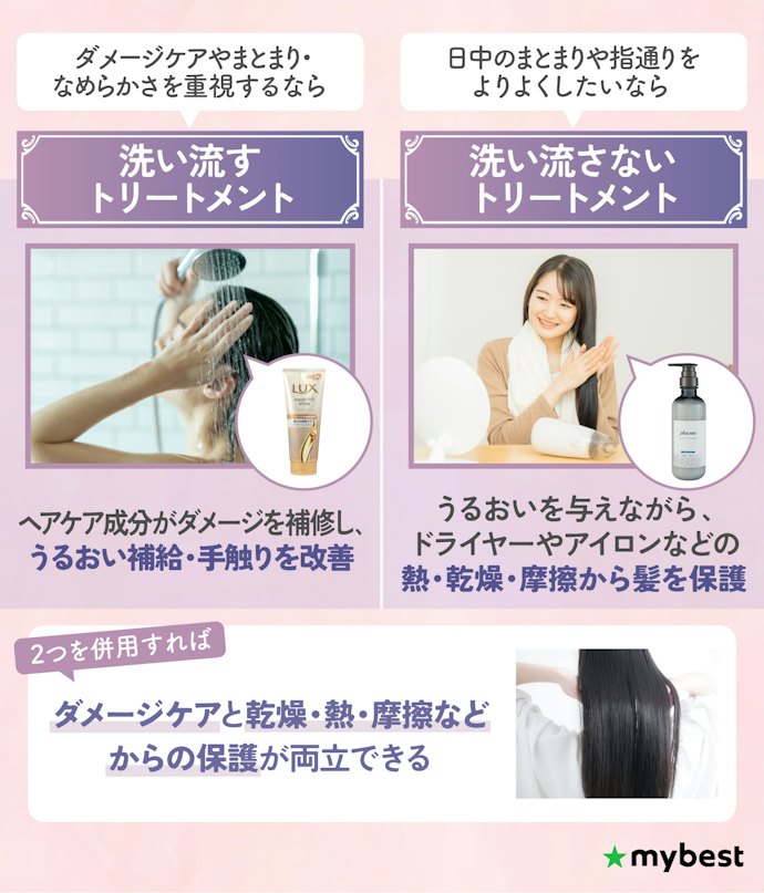 洗い流さないトリートメントと洗い流すトリートメントの使い分け方は?