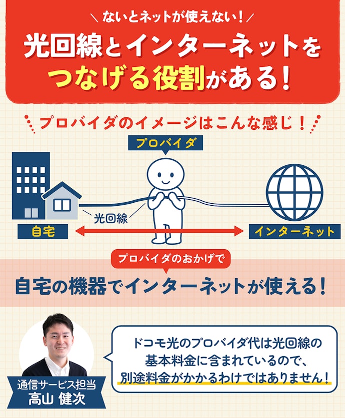 ドコモ光プロバイダとは?ほかプロバイダとどう違うの?